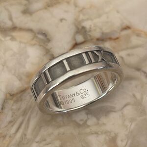 Tiffany & Co. Atlas Ring 925 Sterling Silver Vintage